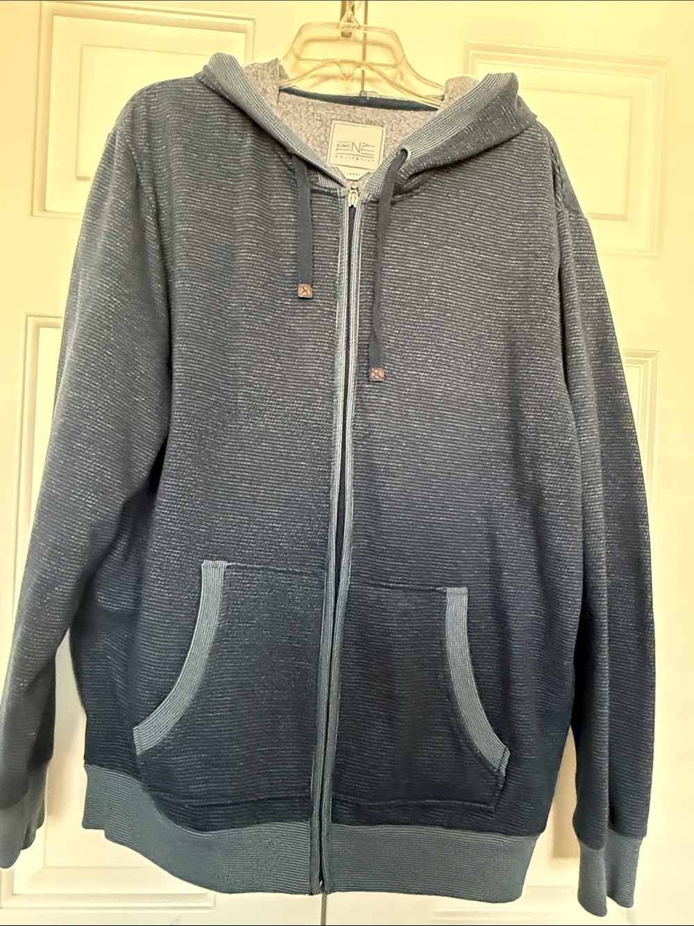 Trinity Men's Zip-Up Hooded Sweater Jacket - Heathered Blue